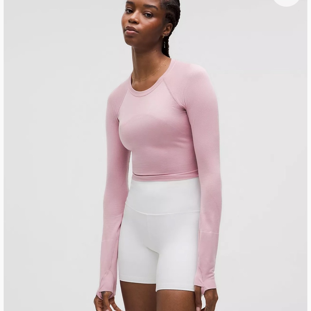 Lululemon Long Sleeve Crop Top in Rose Blush NWT Size 6